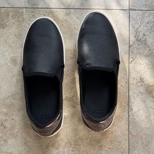 UGG Women’s Black and Silver Slip-On Loafers